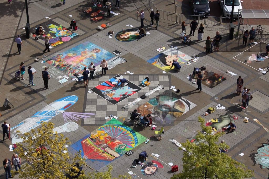 Thousands head to international pavement art festival Chalk It Up Crewe