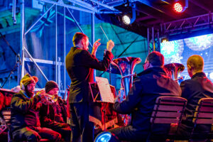 241130 Crewe Xmas Lights PR0166 Crewe Brass at the Crewe Christmas Lights Switch on event