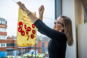 The Stitching Together Project on display at Crewe Library Credit Peter Robinson
